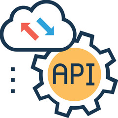 An api interface flat icon 