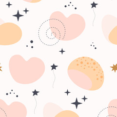 Bohemian baby pattern. Seamless baby pattern in boho style.