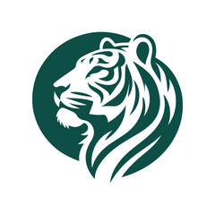 Roaring tiger logo design vector illustration