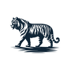 Roaring tiger logo design vector illustration
