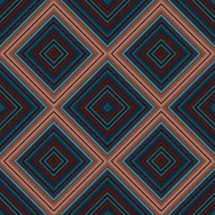 Seamless square pattern. Texture of colored lines. Diagonal square pattern