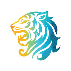 Roaring tiger logo design vector illustration
