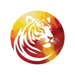 Roaring tiger logo design vector illustration