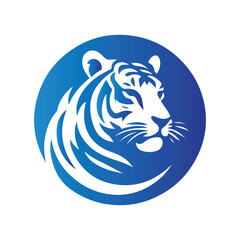 Roaring tiger logo design vector illustration