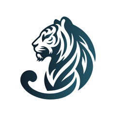 Roaring tiger logo design vector illustration