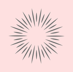 Obraz premium Sunburst beams logo. Sun burst doodle beam. Radial sunrise vector icon set