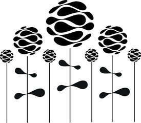 background with flowers Vector dandelion stencil flowers for Easter, suitable for printing on textiles, greeting cards, and wallpapers.