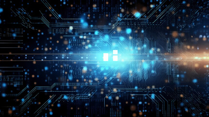 Obraz premium Network background and application of artificial intelligence generation technology