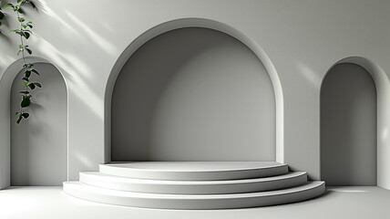 3d illustration empty podium with abstact background very realistic front view mock up