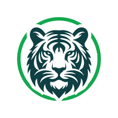 Roaring tiger logo design vector illustration