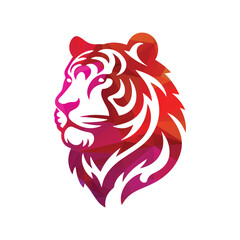 Obraz premium Roaring tiger logo design vector illustration