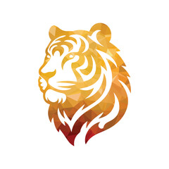 Roaring tiger logo design vector illustration