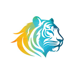 Roaring tiger logo design vector illustration