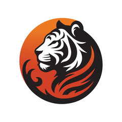 Roaring tiger logo design vector illustration