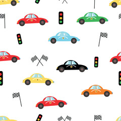 Colorful race car pattern