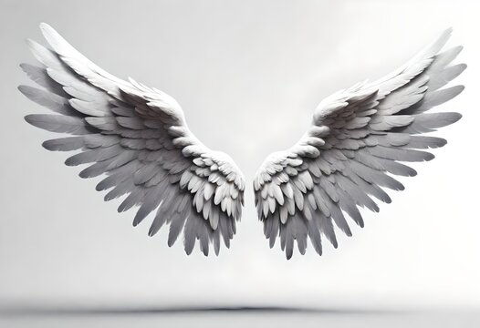 white angel wings on white background