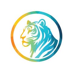Roaring tiger logo design vector illustration