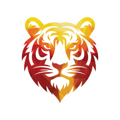 Roaring tiger logo design vector illustration