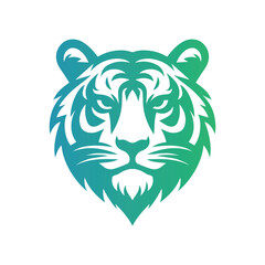 Roaring tiger logo design vector illustration