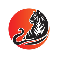 Roaring tiger logo design vector illustration