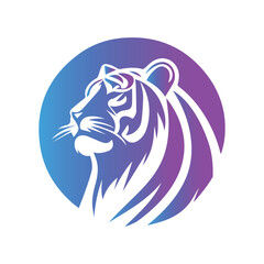 Roaring tiger logo design vector illustration