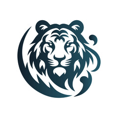 Roaring tiger logo design vector illustration