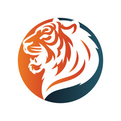 Roaring tiger logo design vector illustration