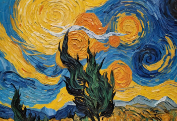 Starry Night Reimagined Van Gogh's Iconic Masterpiece in a Future Daylight