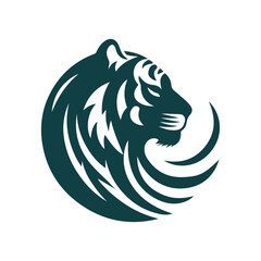 Roaring tiger logo design vector illustration