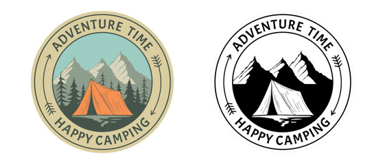 Adventure time badge,  Vector illustration