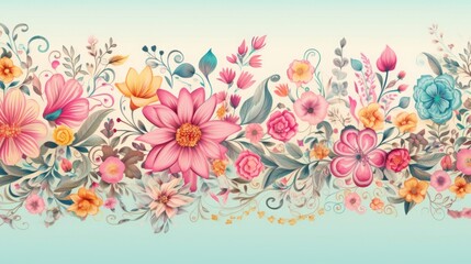 Fototapeta na wymiar boho floral background