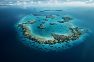 Tropical atoll island in ocean