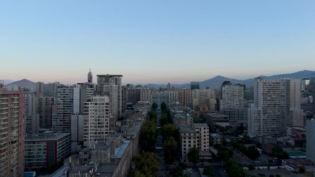 Santiago de Chile La Moneda Paseo Bulnes aerial view traveling