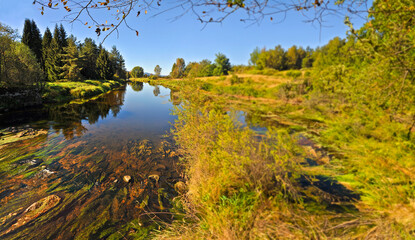 autumnal landscape, river Vltava, Czech republic, Europe - 740650650