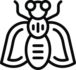 Tsetse icon outline vector. Fly insect buzz. Housefly beetle wings