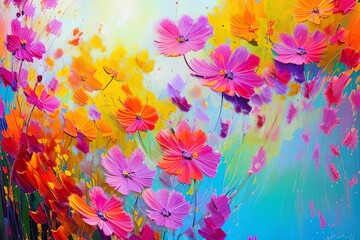 Colorful background with flowers. Floral background with flowers.