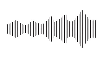 sound waveform pattern for radio podcasts, music players, video editors, voice messages in social media chats, voice assistants, and recorders. frequency, - obrazy, fototapety, plakaty