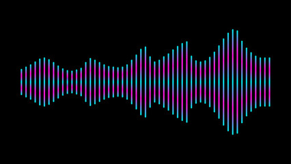 sound waveform pattern for radio podcasts, music players, video editors, voice messages in social media chats, voice assistants, and recorders. frequency,