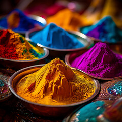 Colorful holi powder