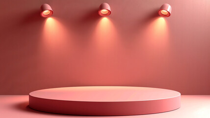 3d illustration empty podium with abstact background very realistic front view mock up