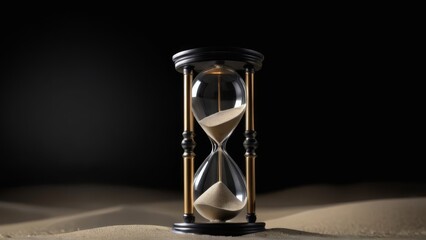 stunning sand timer in isolated background. 4k hourglass illustration. "image generated with AI"
