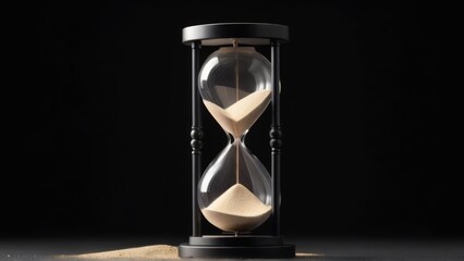 stunning sand timer in isolated background. 4k hourglass illustration. "image generated with AI"