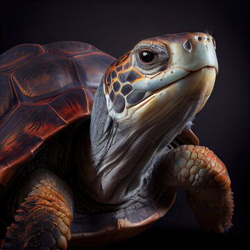 Close-Up Archelon Turtle Portrait with Vibrant Detail and Texture