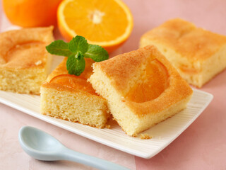 Orange sponge cake.