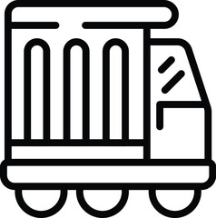 Container auto load icon outline vector. Transport tipper. Crate excavation