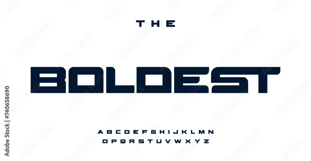 Poster bold sleek heavyweight alphabet, clean block letters. minimalistic architecture and geometric purity
