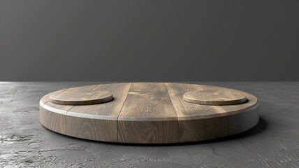 Obraz premium 3d illustration empty podium with abstact background very realistic front view mock up