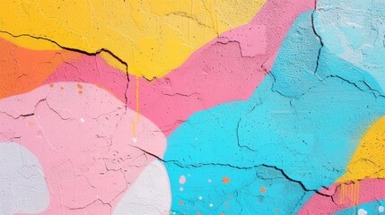 Graffiti art on urban wall, colorful street art background