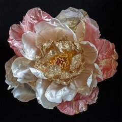 peony with pieces of foil.