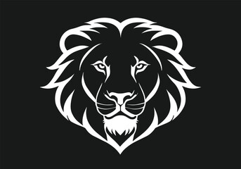 Logo of Lion icon vector silhouette isolated design black background